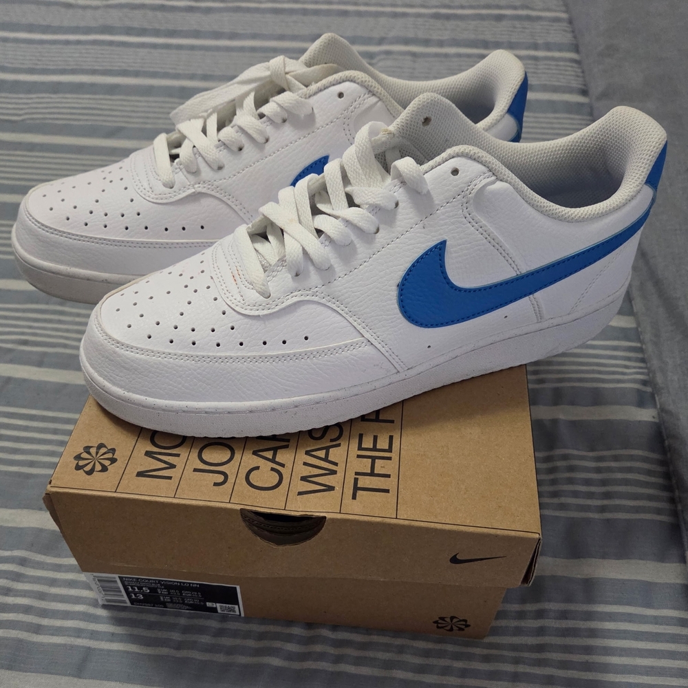 Mens Nike  White and Blue Sneakers